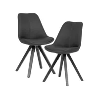 finebuy chaise de salle à manger lot de 2 tissu / bois design scandinave  chaise de cuisine design avec dossier  chaise rembourrée confortable 110 kg