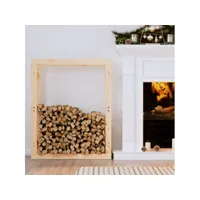 support pour bois de chauffage porte-bûches - abri de stockage pour jardin - 80x25x100 cm bois de pin massif meuble pro frco36587