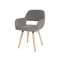 6x chaise de salle à manger altena ii, fauteuil, design rétro des années 50 ~ similicuir, taupe
