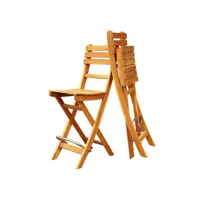 interbuild real wood chaise de bar sofia (2pcs pack), (teck doré)