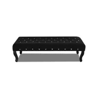 banc, banquette style classique chic noir tissu velours avec boutons en cristal -asaf99387 meuble pro