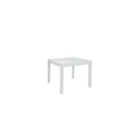 table de repas extensible en aluminium blanc 90-180 cm - nihoa - l 90-180 x l 90 x h 74 cm - neuf