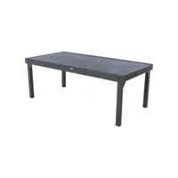 table de jardin extensible 12 personnes piazza - l. 200/320 cm - noir graphite