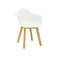 fauteuil enfant en polypropylène et bois blanc
