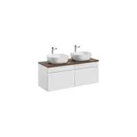 ensemble meubles vasques à poser + plateau - 120 cm - emblematic white