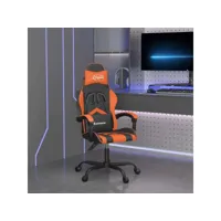 fauteuil gamer chaise de bureau - fauteuil de jeu noir et orange similicuir meuble pro frco85095