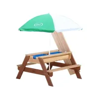 nick sand  and  water picnic table marron avec parasol a031.004.10