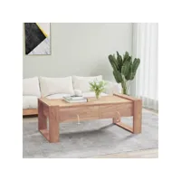 table basse table de salon  bout de canapé 110 x 60 x 40 cm bois de teck massif meuble pro frco52034