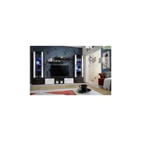 ensemble meuble tv mural galino c avec led 320x190x45 cm - corps wengé/ front blanc de haute brillance et wengé 23 ememwh gc