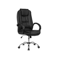 finebuy housse de chaise de bureau en cuir synthétique noir chaise de bureau pivotante jusqu'à 120 kg  chaise pivotante réglable en hauteur  chaise de bureau design avec accoudoirs et dossier haut