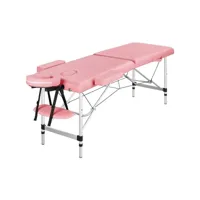 table de massage pliante 2 section 80 x 213 cm lit de massage professionnelle rose
