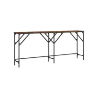 table console chêne fumé 180x29x75 cm bois d'ingénierie