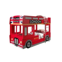 lit superposé bus londres 90x200 bois laqué rouge cara scbblb