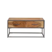 table de salon 75x75x35 cm bois solide d'acacia