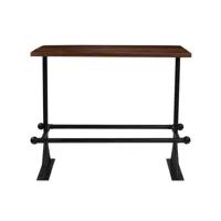 table cuisine - table de bar bois massif de récupération marron 150x70x107 cm