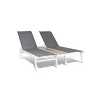 chaise longue  - blumfeldt lounger pompei - pour 2 pers. - surface de rangement en aluminium - blanc