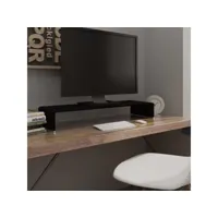 meuble tv, support pour moniteur, banc tv, meuble télé avec etagères et rangement 90 x 30 x 13 cm verre noir meuble pro lww55574
