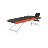 table de massage pliable 2 zones inox noir et orange helloshop26 02_0001807