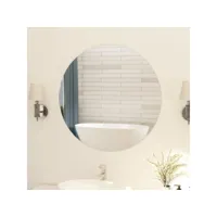 miroir mural  miroir déco pour salle de bain salon chambre ou dressing rond sans cadre 80 cm verre meuble pro frco47133