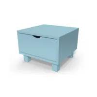table de chevet bois cube + tiroir  bleu pastel chevcub-bp