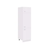 armoire de réfrigérateur, meuble bas cuisine, armoire rangement de cuisine blanc 60x57x207 cm aggloméré pewv18426 meuble pro