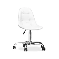 chaise de bureau à roulettes - tapissée - fery blanc