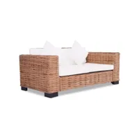 canapé fixe 2 places  canapé scandinave sofa rotin naturel meuble pro frco52177