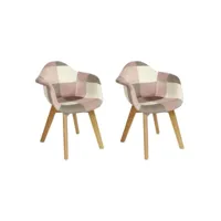 leela - lot de 2 fauteuils enfant roses motif patchwork