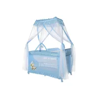 lit parapluie bébé avec baldaquin – lit pliant - pliable à bascule magic  - bleu