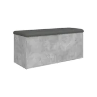 vidaxl banc de rangement gris béton 102x42x45 cm bois d'ingénierie