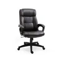 fauteuil de bureau chaise de bureau ergonomique réglable roulettes pivotant 360° revêtement synthétique pu 64 x 73 x 106-115,5 cm chocolat