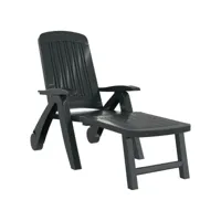 transat chaise longue bain de soleil lit de jardin terrasse meuble d'extérieur pliable polypropylène vert helloshop26 02_0012882