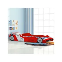 lit enfant contemporain  lit voiture de course pour enfants 90 x 200 cm rouge