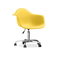 chaise de bureau avec accoudoirs - chaise de bureau à roulettes - weston jaune