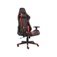 chaise de bureau pivotante chaise gamer  fauteuil de bureau rouge pvc meuble pro frco42011