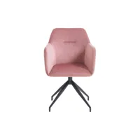 nate - chaise de bureau en velours - couleur - rose