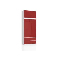selia - armoire avec rehausse style moderne chambre à coucher - 90x234x51 - dressing - rouge