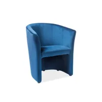 fauteuil cabriolet confort velours bleu tisso 209