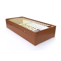 lit gigogne malo avec tiroir lit bois 80x190  chocolat topmalo80-ch
