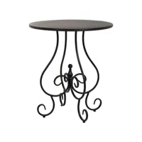 table haute ronde en métal coloris noir - diamètre 71 x hauteur 80 cm