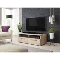 meuble banc tv - 100 cm - chêne sonoma clair - style moderne bonn