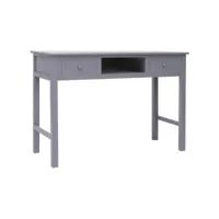 bureau d'ordinateur, bureau informatique, table de travail gris 110 x 45 x 76 cm bois pwfn62104