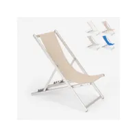 chaise longue de plage pliable et réglable en aluminium riccione gold beach and garden design