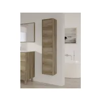 colonne de salle de bains dmarron, meuble colonne pour salle de bain avec 2 portes, armoire murale suspendue, armoire polyvalente moderne, 30x26h140 cm, chêne 8052773795173