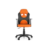 chaise de bureau siège pivotant kid game al noir/orange hjh office