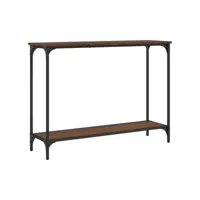 table console chêne marron 101x30,5x75 cm bois d'ingénierie