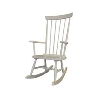 paris prix - fauteuil à bascule en bois rocky 124cm blanc