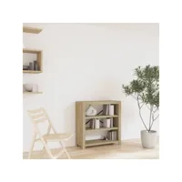 bibliothèque 3 niveaux étagère de rangement - pour bureau salon chambre cuisine 80x30x80 cm bois solide d'acacia meuble pro frco10536