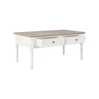 table de salon blanc 100x55x45 cm bois
