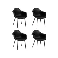 lot de 4 chaises à manger chaises à dîner, chaises de cuisine noir pp qdtr96195